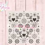 TGH-16 Estencil Calaveritas y Flores