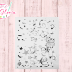 TGH-03 Estencil Textura Estrellas y Murciélagos