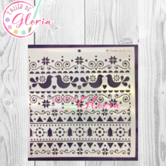 TGN-82 Esténcil Palomas, Estrellas, Pinos