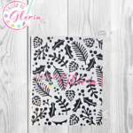 TGN-110 Esténcil Textura Piñas y Muerdagos