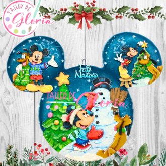 MN-396 Colgante 3D Ratón Navidad