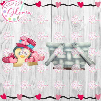 MA-096 Mini Canasta con Pingüino Amor