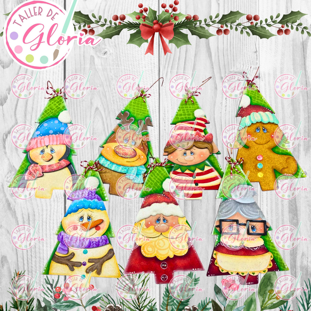 MN-433 Esferas Pinos Personajes Navidad