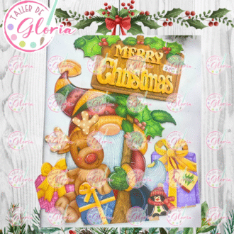 MN-425 Gnomo Letrero Merry Christmas